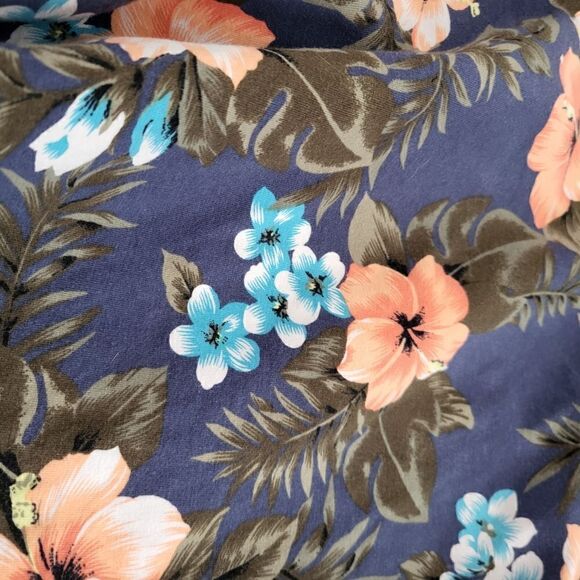 Aeropostale tropical flower mini skirt size small blue peach  green - Picture 4 of 6